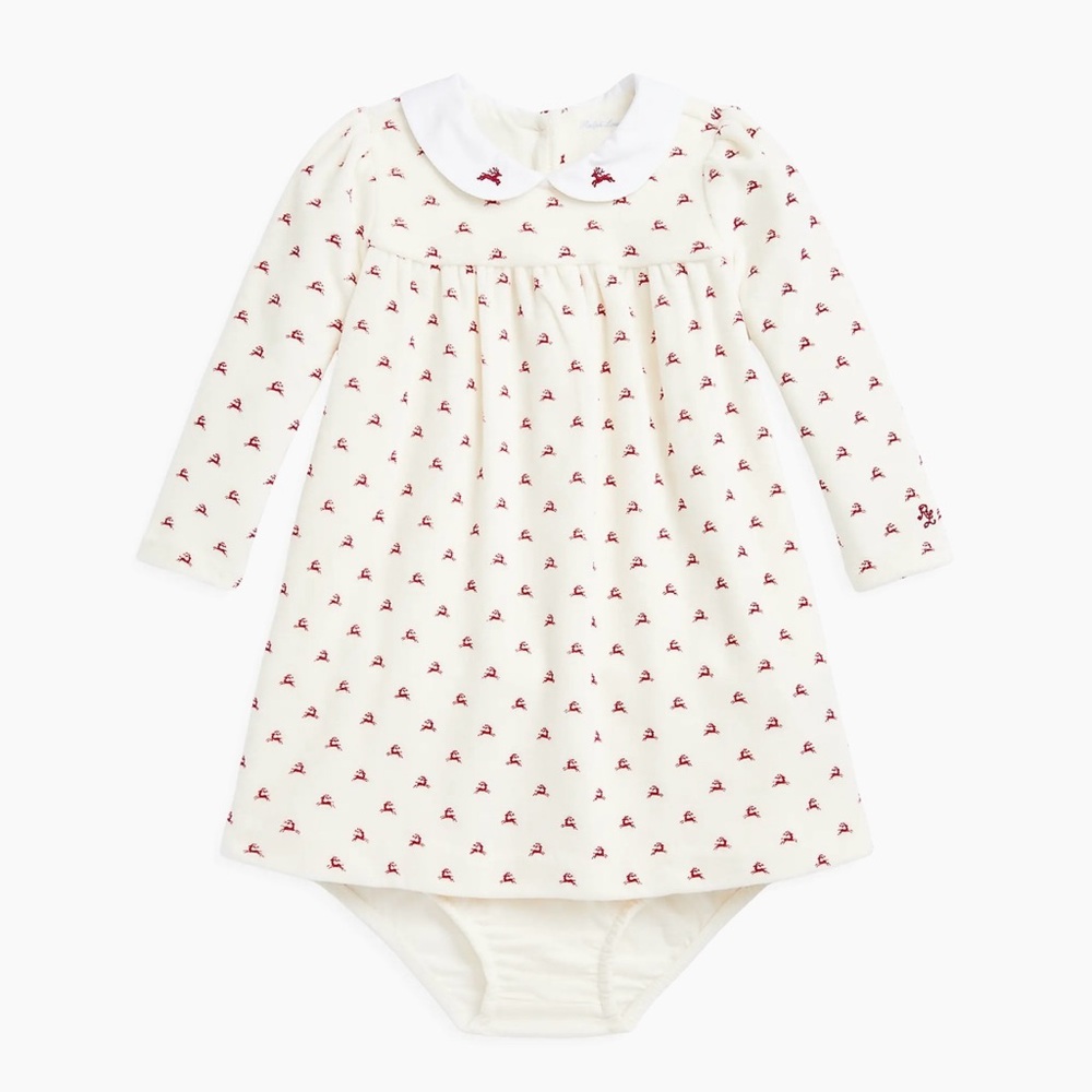 Polo Ralph Lauren Baby Girl’s Velour Reindeer Dress size 3 months